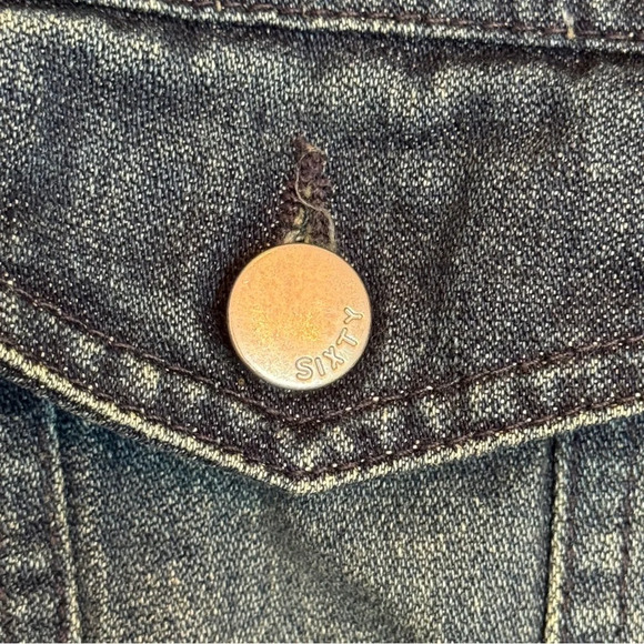 VTG Miss Sixty Denim Jean Jacket Sz Small Y2K Cropped Zipper Italy 90s Archive - Picture 6 of 13